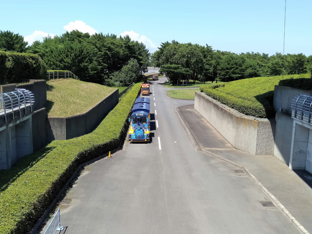園内をめぐる「シーサイドトレイン」/国営ひたち海浜公園(茨城県/ひたちなか市)