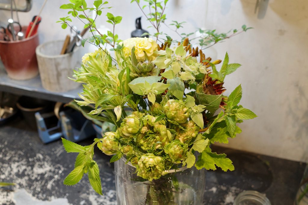 上村さんが作った花束