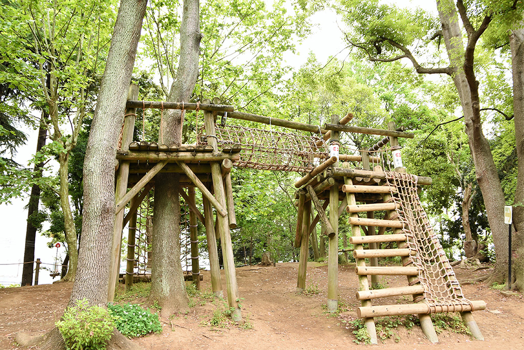「やぐら上り」／平和の森公園フィールドアスレチック（東京都／大田区）