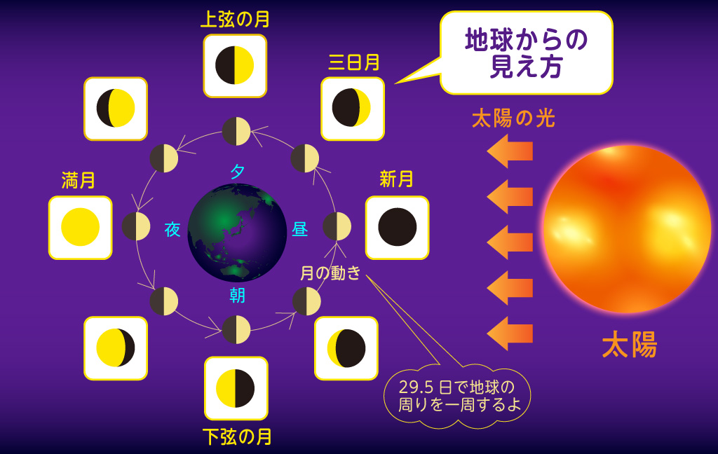 中秋の名月 地球からの見え方