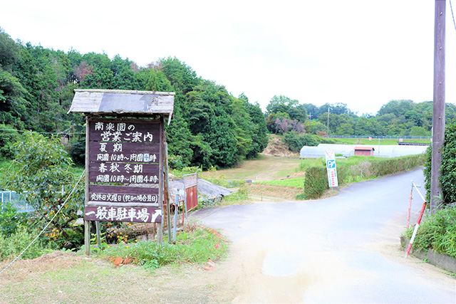 駐車場へ続く道路/観光農園南楽園(大阪府/堺市)