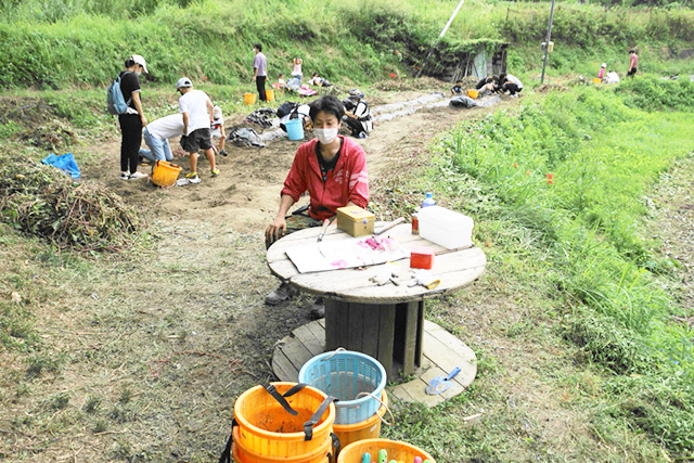 いも掘りの受付コーナー/中政園(大阪府/箕面市)