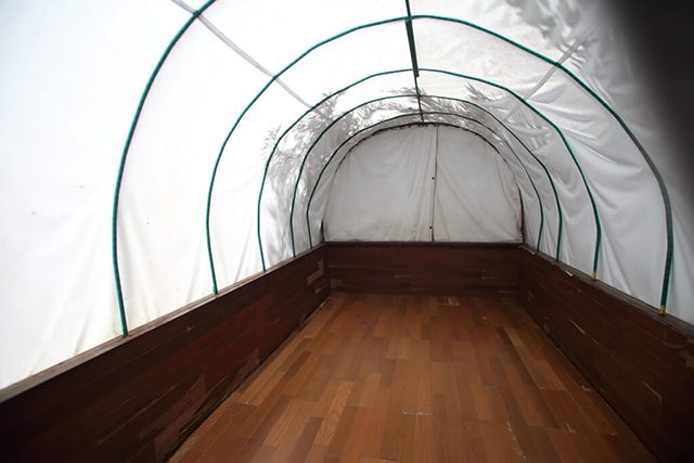 レンタルテント内部/大森リゾートキャンプ場(京都府/京都市)