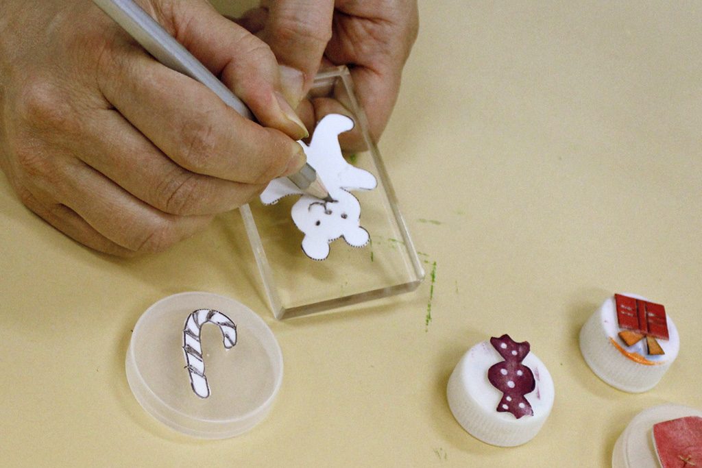 オリジナルスタンプ作りの様子