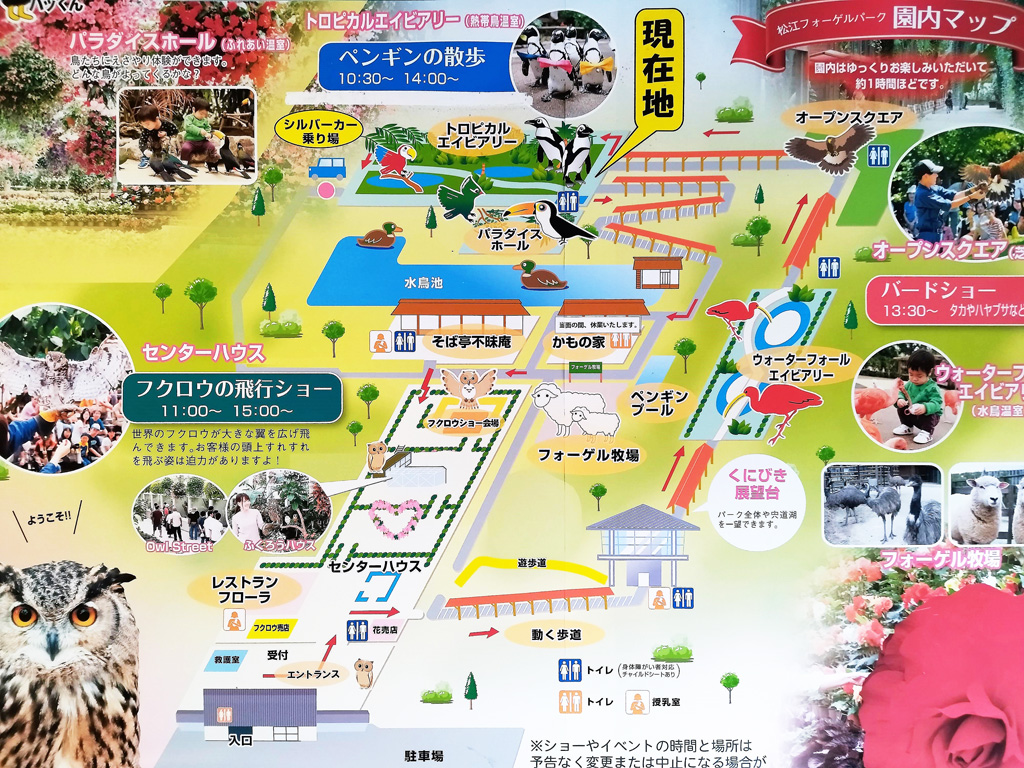 園内マップ/松江フォーゲルパーク(島根県)