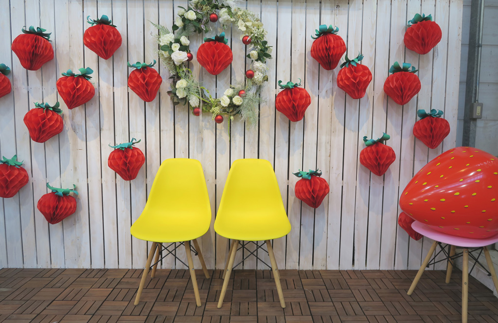 いちごのフォトスポット/京成バラ園のいちご狩り施設（千葉県八千代市）