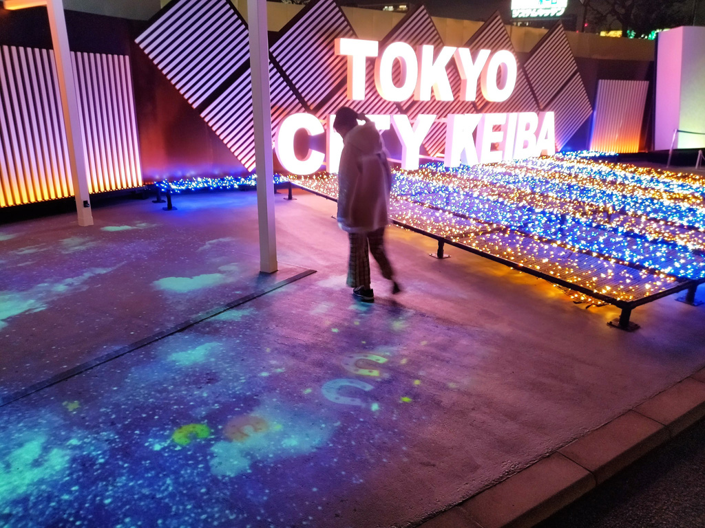 音楽に合わせてさまざまな色に変化する「TWINKLE ROAD」/東京メガイルミ(東京都/品川区)