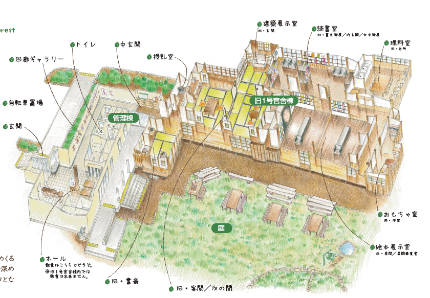 館内マップ/©三鷹市星と森と絵本の家（東京都/三鷹市）