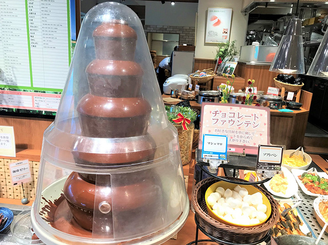 「旬菜食膳 ひな野」のチョコレートファウンテン//京都市動物園（京都府/京都市）