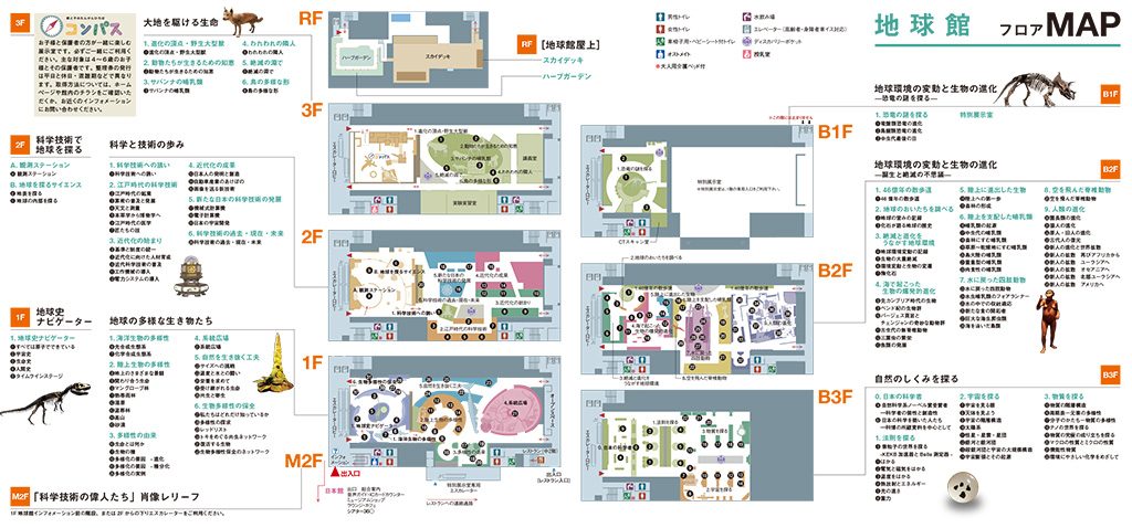 地球館フロアマップ/国立科学博物館（東京都/台東区）