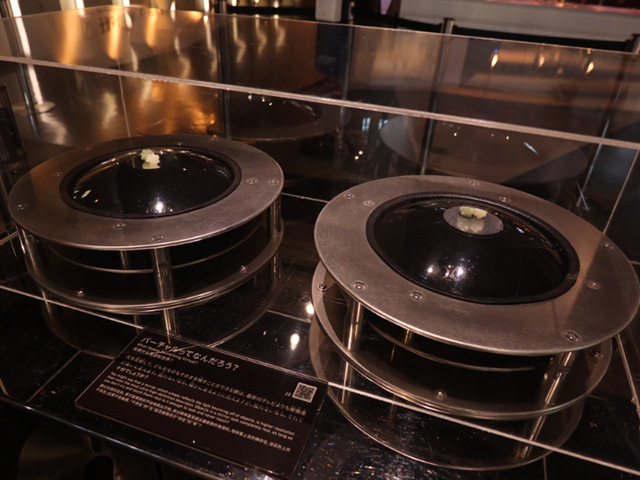 ボルマトリクスミラーと呼ばれる湾曲した合わせ鏡/日本科学未来館（東京都/江東区）