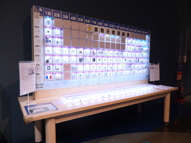 「実物元素周期表」/多摩六都科学館（東京都/西東京市）