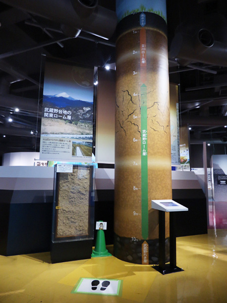 土層の縮尺模型やタッチパネルの解説/多摩六都科学館（東京都/西東京市）