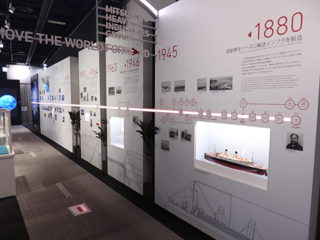三菱グループの歴史を紹介している展示/三菱みなとみらい技術館(神奈川県/横浜市)