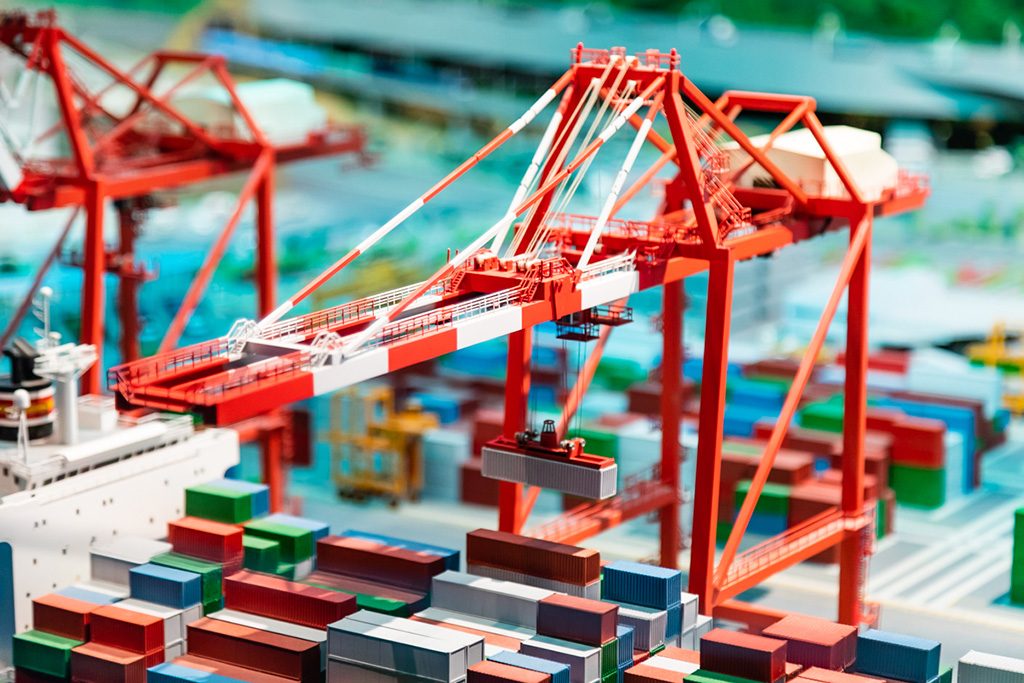 「陸・海・空の物流ターミナル」の巨大ジオラマ/物流博物館（東京都/港区）