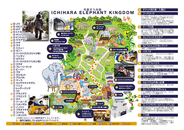 園内マップ/アニマルワンダーリゾウト 市原ぞうの国(千葉県/市原市)