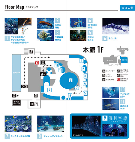 館内マップ本館1F「大海の旅」/サンシャイン水族館(東京都/豊島区)