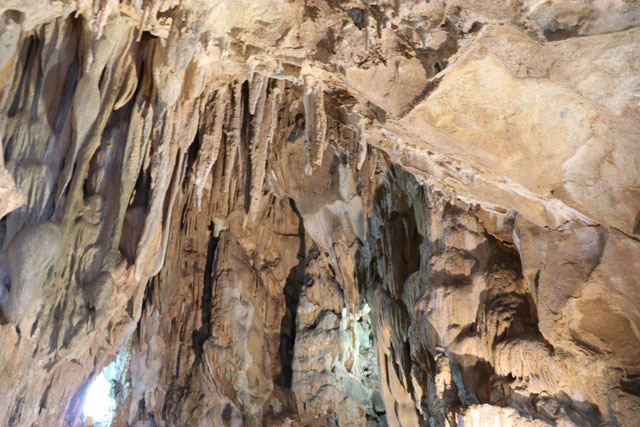 五代松鍾乳洞頭上を見上げると鍾乳石がびっしり/洞川温泉（奈良県／天川村）