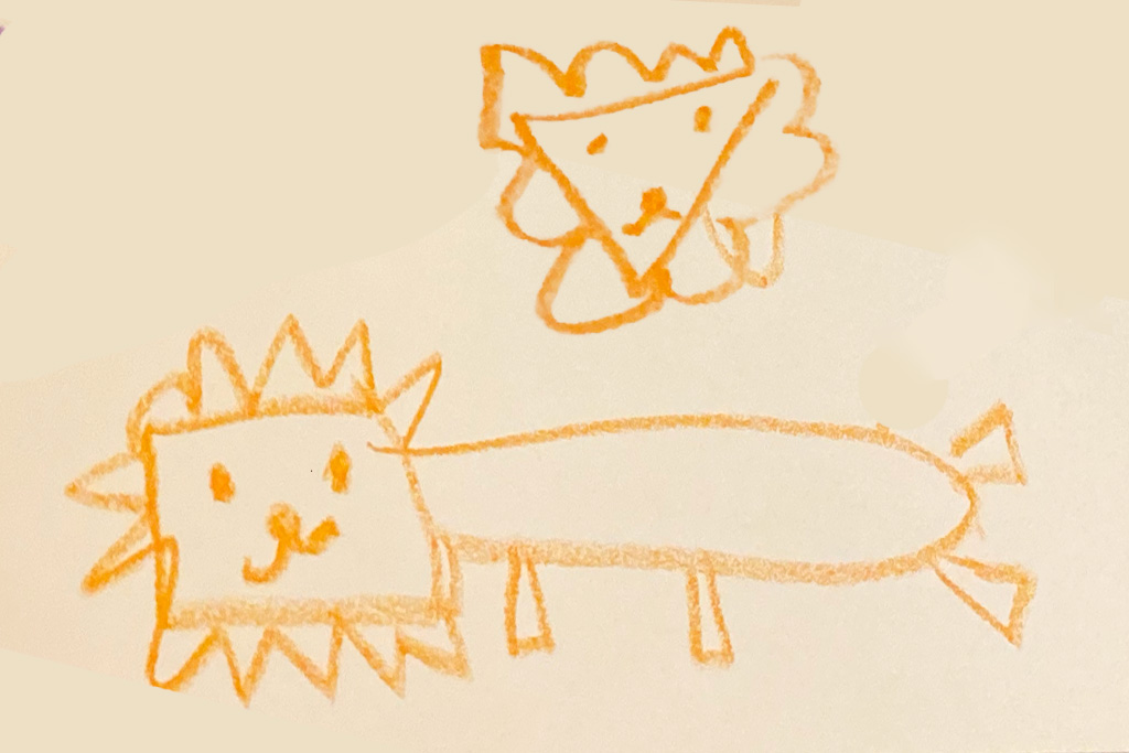 あきやま先生が描いてくれた「ライオン」