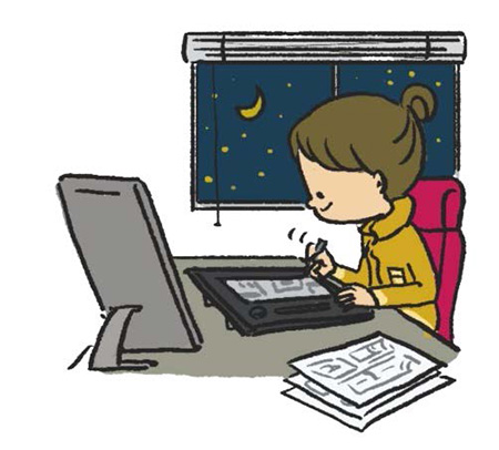 お仕事図鑑：まんが家　イラスト3