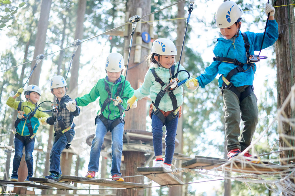 子どもだけで参加可能なキッズコース／ツリーピクニック アドベンチャー いけだ（福井県