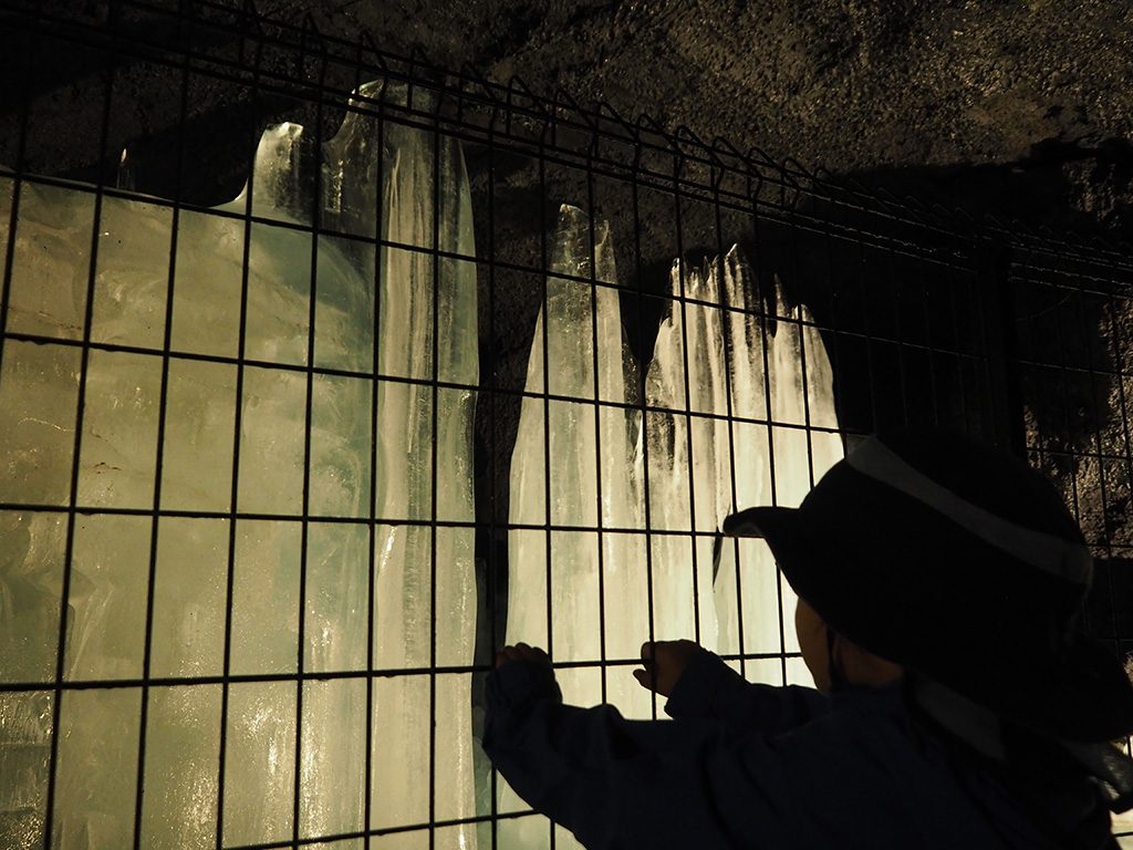 氷の壁/洞窟「富岳風穴」（山梨県/富士河口湖町）