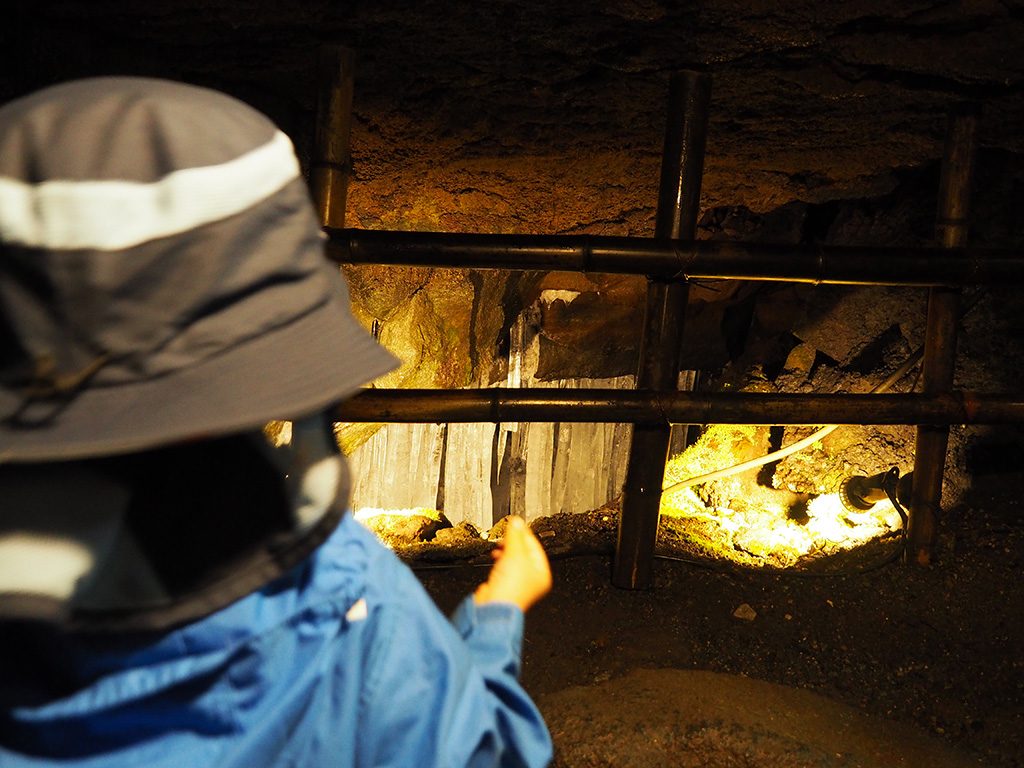ひっそりと輝く氷柱/洞窟「富岳風穴」（山梨県/富士河口湖町）