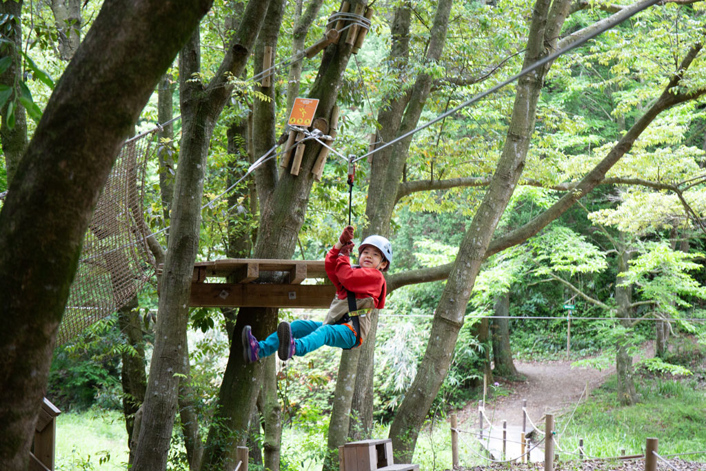 小さな子どもでも楽しめる「キッズコース」／フォレストアドベンチャー・吉野ヶ里（佐賀県吉野ヶ里町）