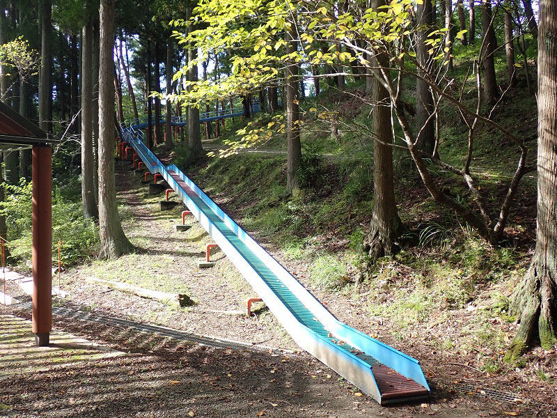 気分爽快な森の中のローラーすべり台/石巻市牧山市民の森(石巻市)