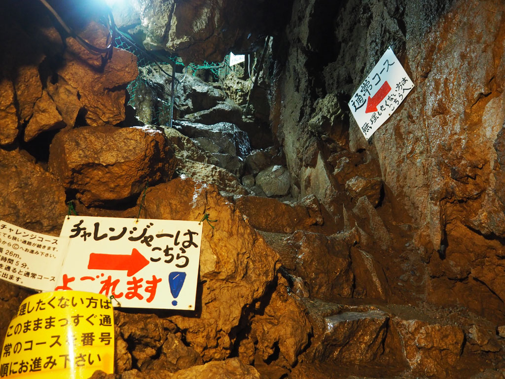 入口からすぐの場所にある「チャレンジコース」/大岳鍾乳洞（東京都／あきる野市）