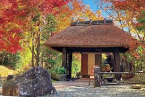 「里の湯 和らく」は、くじゅう連山のふもとに立つ深緑に抱かれた湯宿