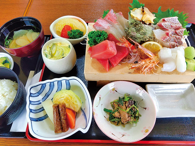 刺身定食 5点盛/道の駅 不知火（熊本県／宇城市）