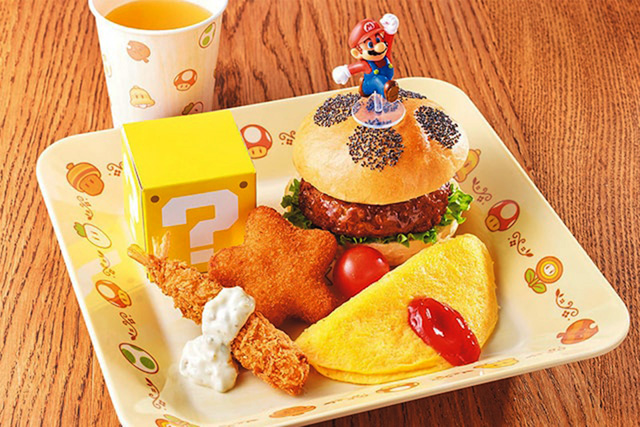 ハンバーガー・キッズセットはマリオのピック付き/ユニバーサル・スタジオ・ジャパン(大阪市)