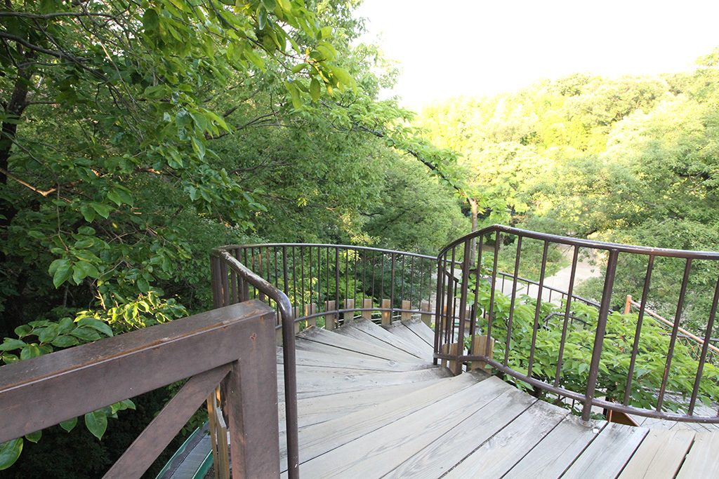 ローラー滑り台の長い階段/千里中央公園(大阪府/豊中市)