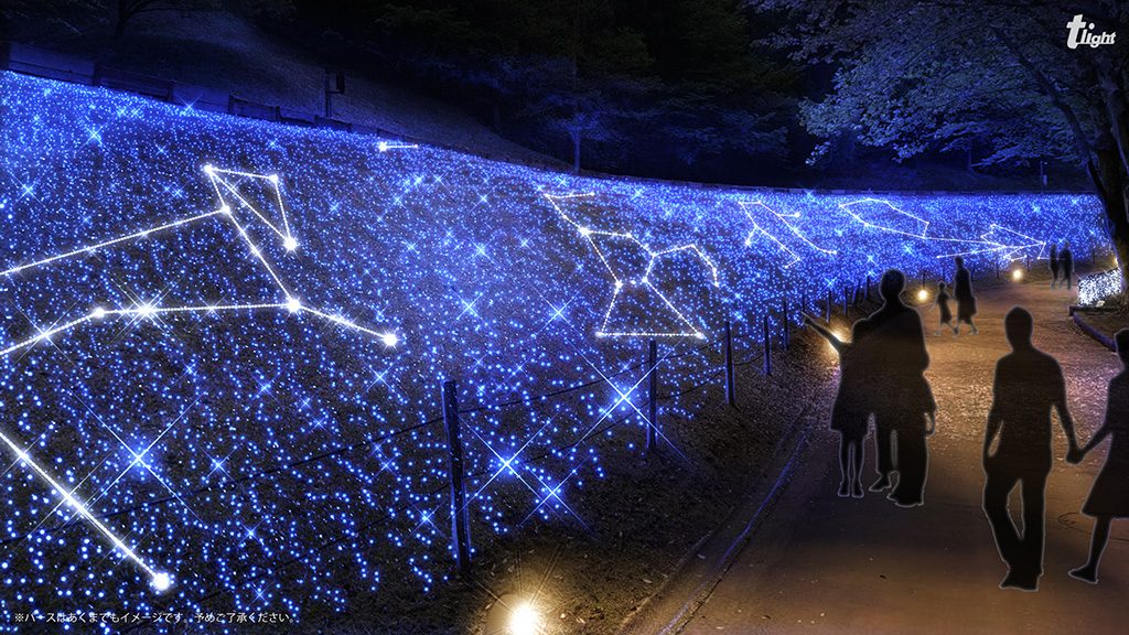 イルミネーション「Milky Way -天の川-星座の丘」/修善寺虹の郷（静岡県/伊豆市）