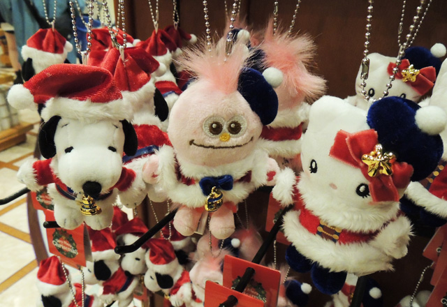 サンタマスコットキーチェーン 各1600円／ユニバーサル・スタジオ・ジャパン（大阪府）
