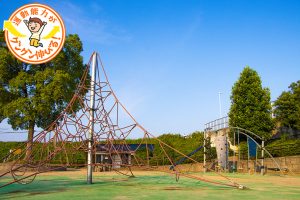 大きなザイルクライミングが人気の笠井公園(京都市南区)は癒しのスポット