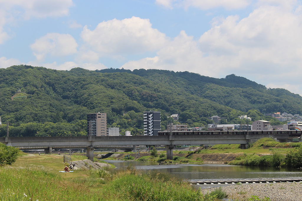 河川敷の土手からの眺め/ドラゴンランド（兵庫県/川西市）