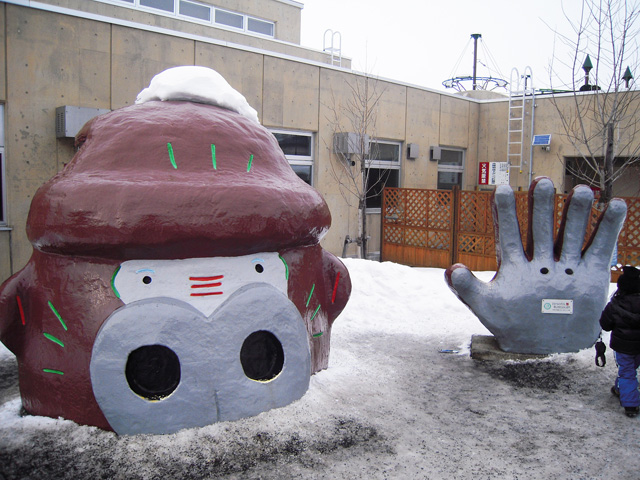 園内にはモニュメントがいっぱい/旭川市旭山動物園（北海道）