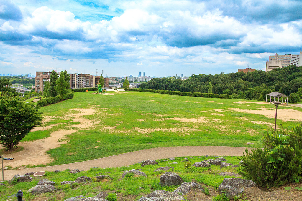 広大な芝生広場/彩都西公園(大阪府/茨木市)