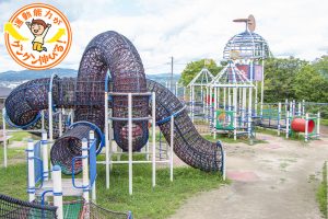 田辺公園（京田辺市）では、遊びごたえ抜群の大型遊具でダイナミックに遊ぼう！