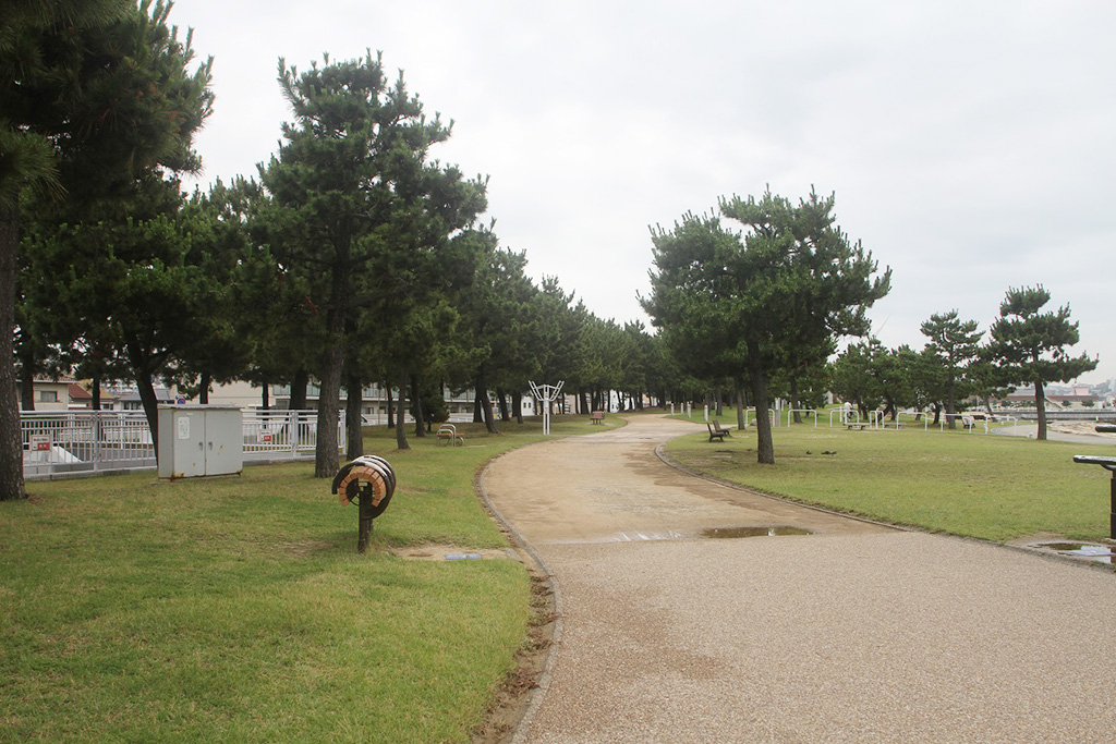 道端に点在している健康遊具/大蔵海岸公園(兵庫県/明石市)