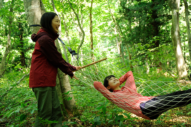 「ハンモックの森」/なべくら高原・森の家（長野県/飯山市）