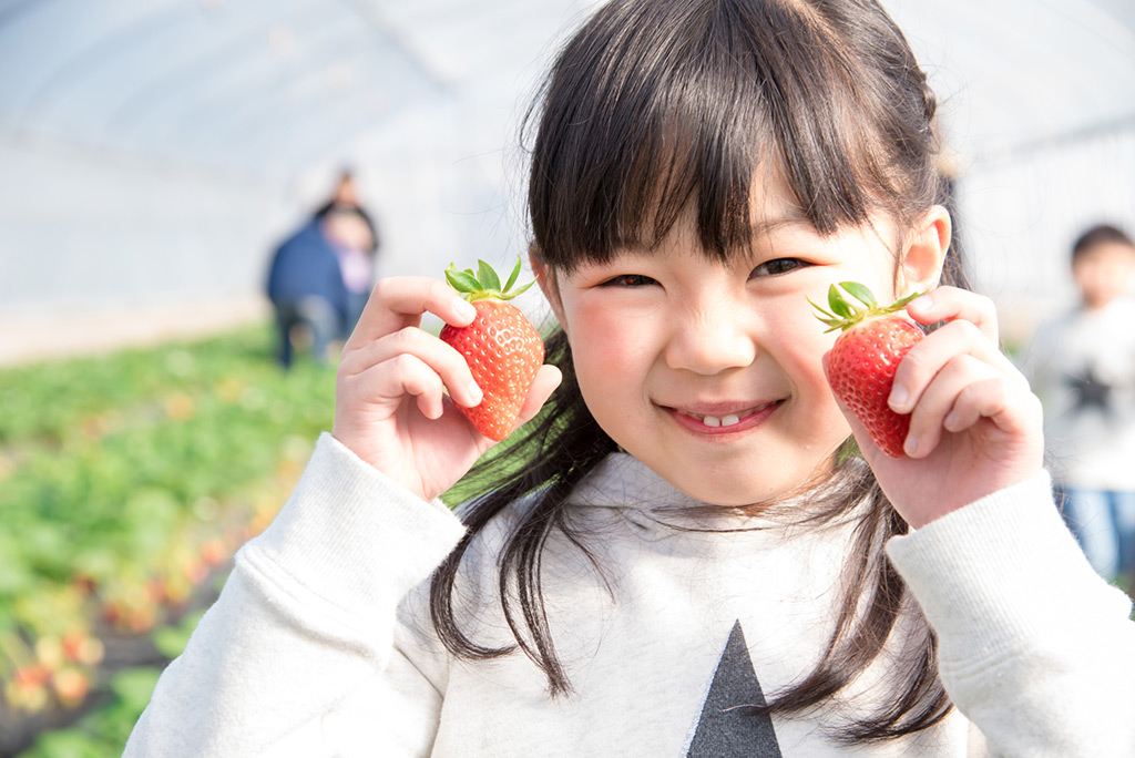 いちごと女の子(イメージ)