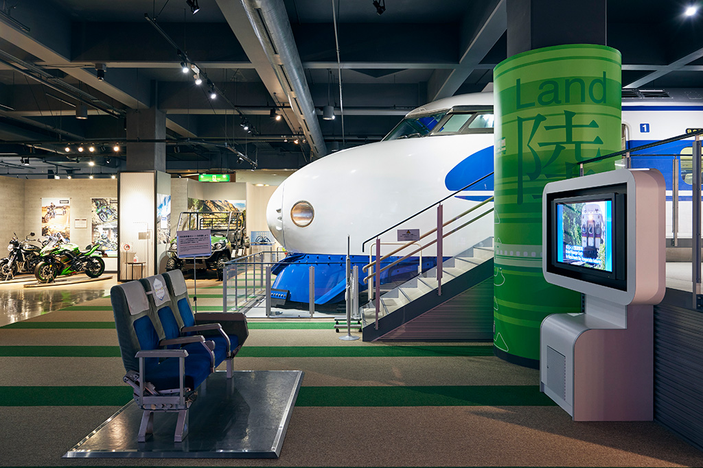 実際に使用されていた座席シート/カワサキワールド（兵庫県/神戸市）