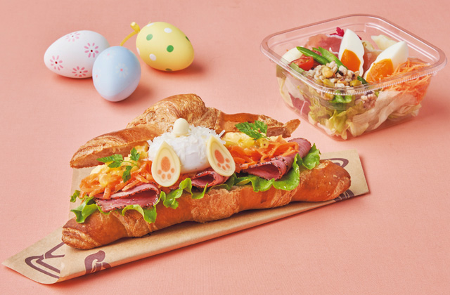 「ビバリーヒルズ・ブランジェリー」のイースターバニー・クロワッサンサンド／ユニバーサル・スタジオ・ジャパン（大阪府）