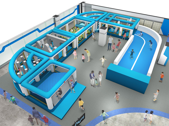 エアーでできた障害アスレチックコース/トンデミ平和島