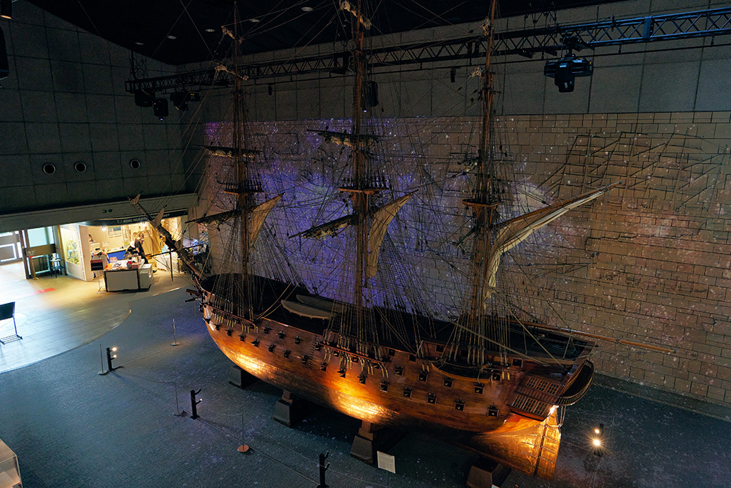 「ロドニー号」の巨大な模型/神戸海洋博物館（兵庫県/神戸市）
