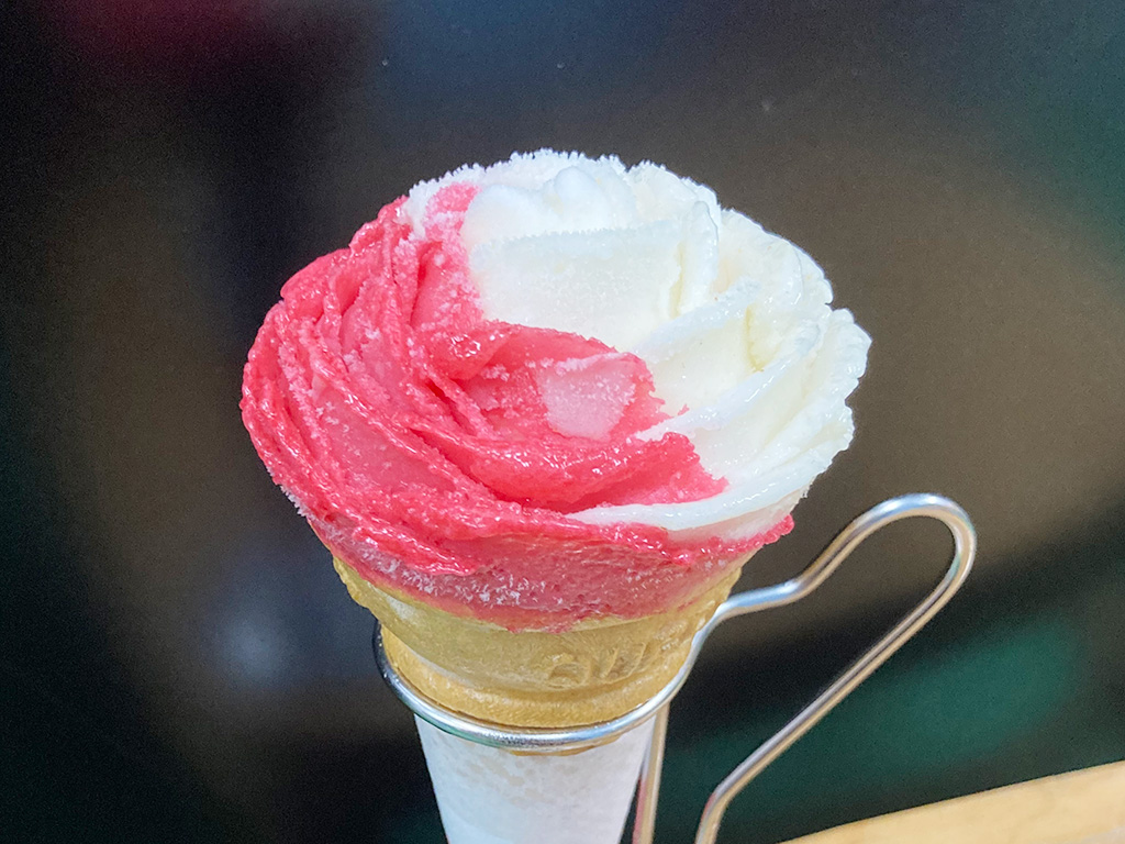 赤白バラ盛りジェラート/京成バラ園（千葉県/八千代市）