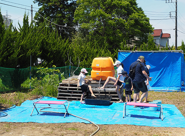 泥を落とせる水場/まなびファーム（千葉県/九十九里町）